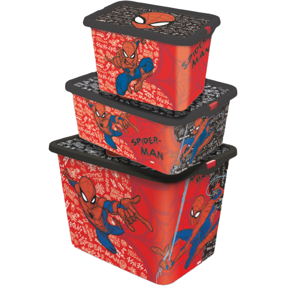 Spiderman Storage Box 3 Piece Image 1
