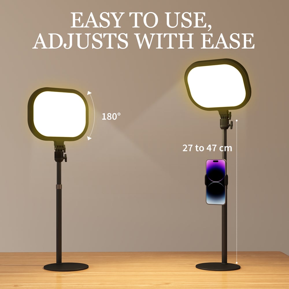 HOMCOM Black Dimmable LED Table Lamp with Phone Holder Image 7