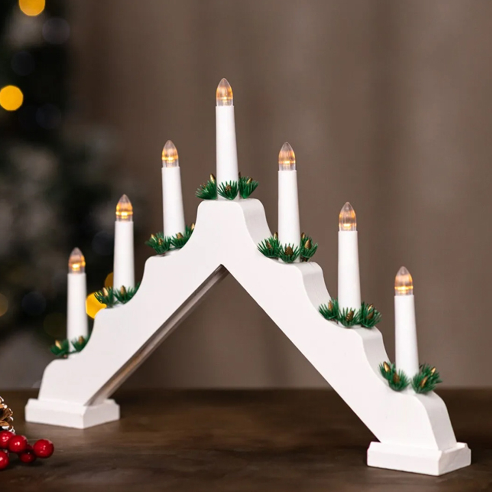 Marco Paul LED White Candle Bridge Image 4