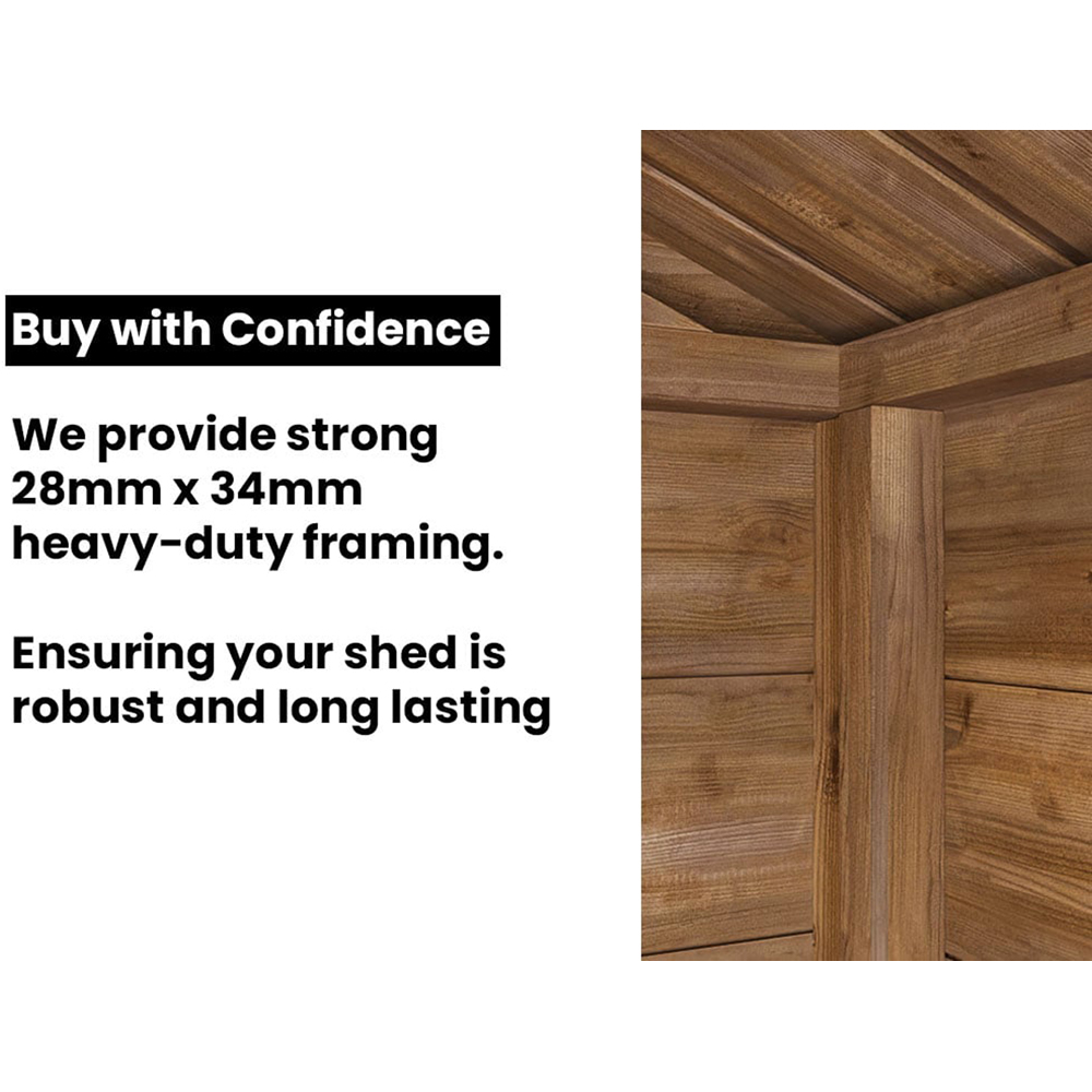 Dunster House Overlord 6 x 4ft Modular Brown Apex Garden Shed Image 7