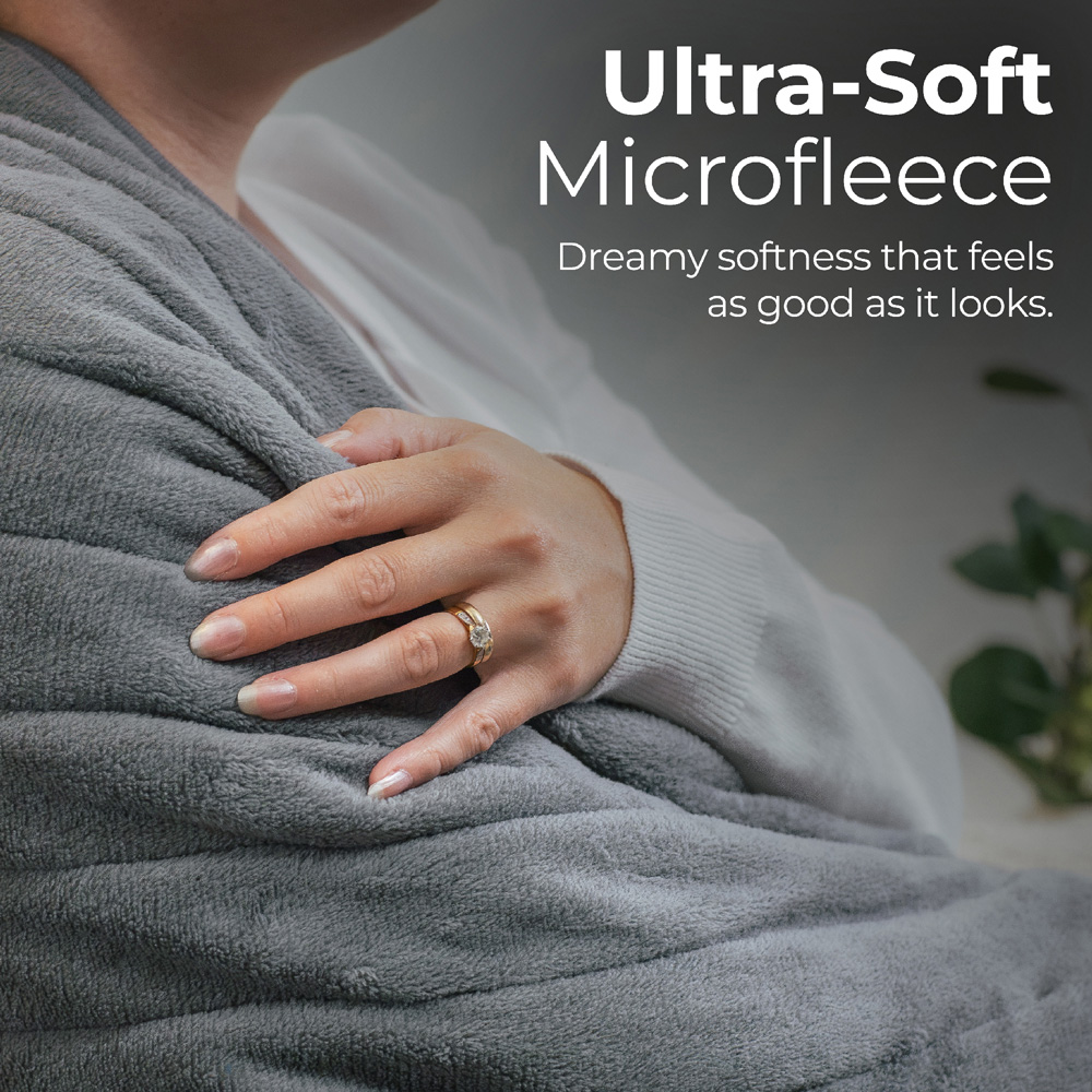 Abode Grey Microfleece Heated Throw 130 x 180cm Image 3