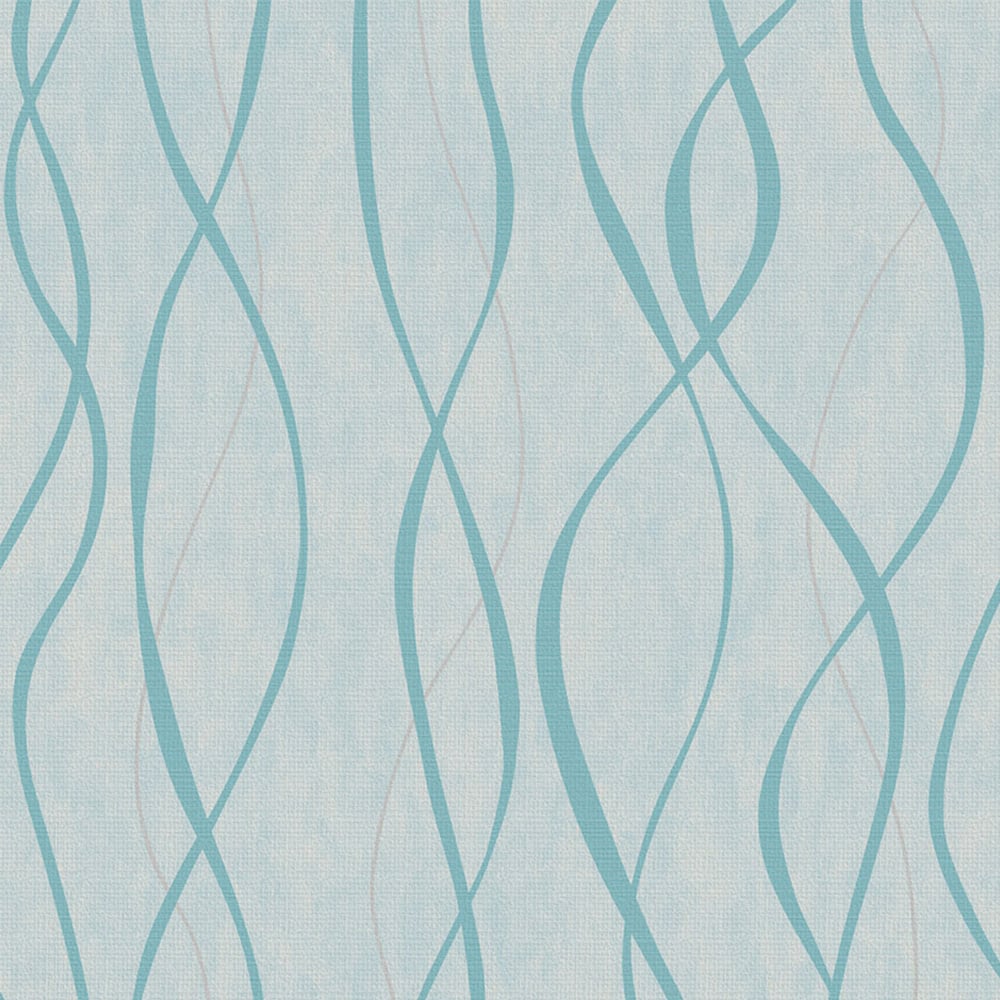Galerie Special FX Metallic Ribbon Light Teal Wallpaper Image 1