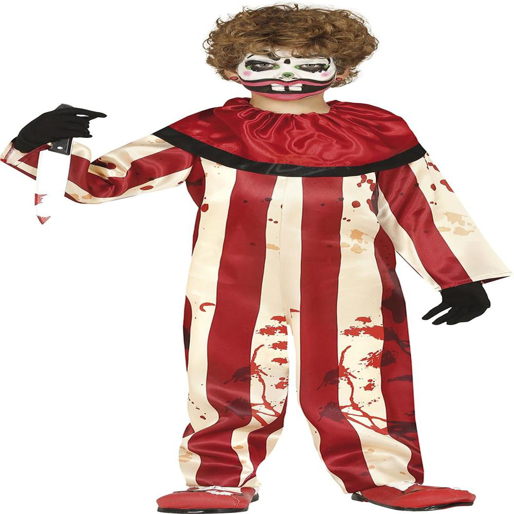 Fiestas Guirca Striped Clown Red and Beige Costume 7 to 9 Years Image 3