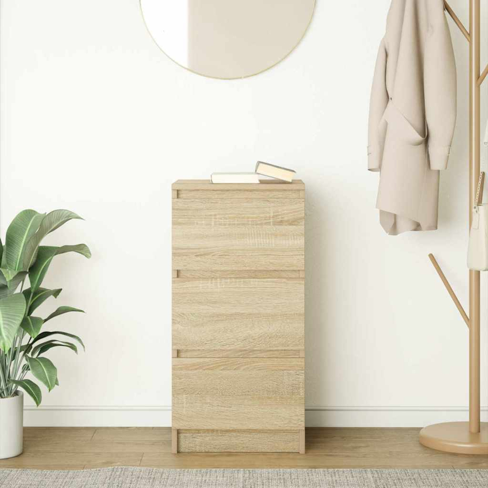 vidaXL 3 Drawer Sonoma Oak Sideboard Image 3