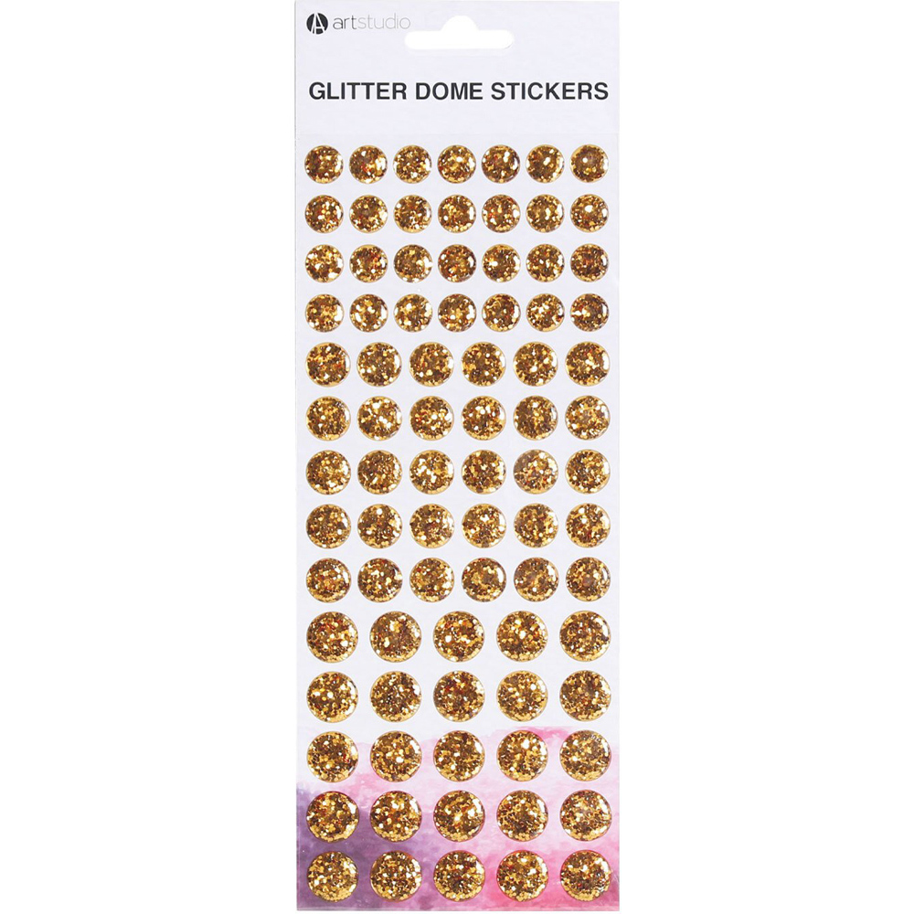Art Studio Glitter Dome Stickers - Silver/Gold Image 3