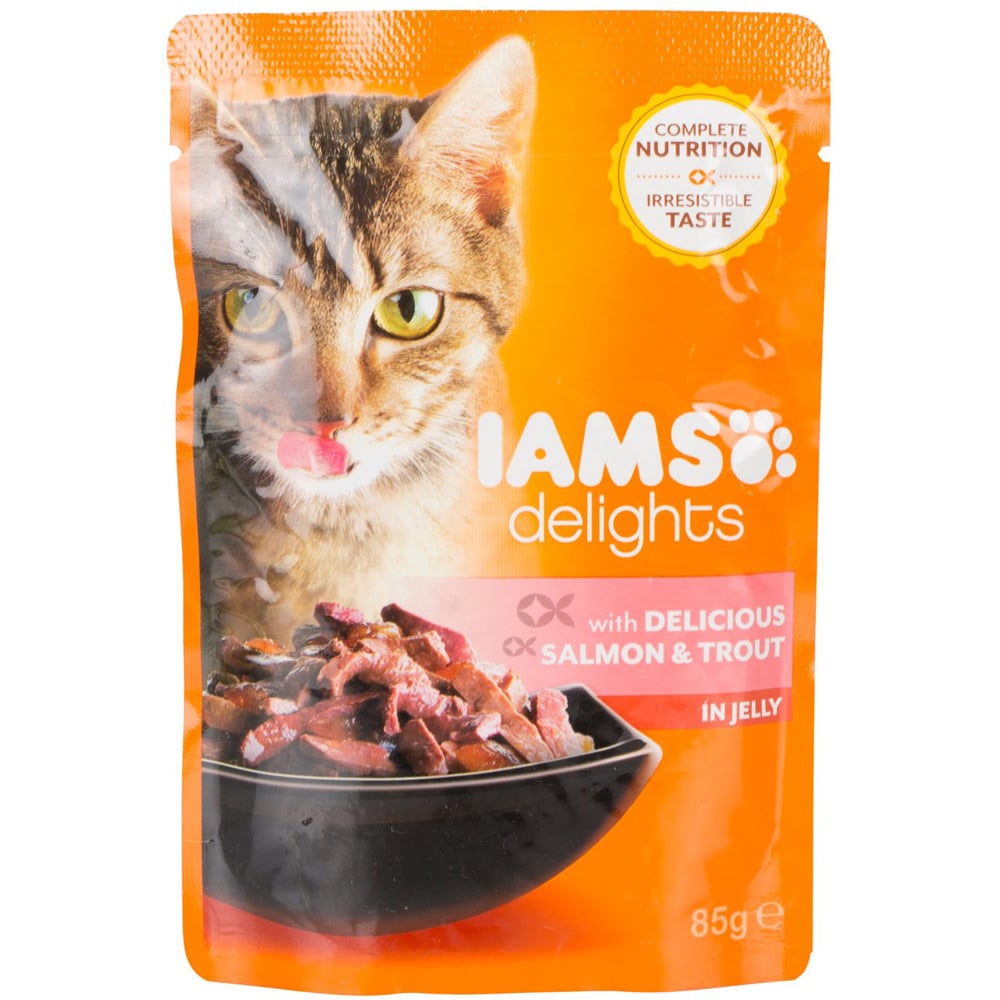 Iams Delights Jelly Pouch Single - Salmon and Trout Image