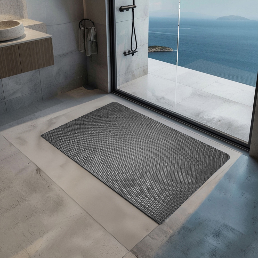 Nicoman Reversible Grey and Brown Shower Mat 60 x 40cm Image 2