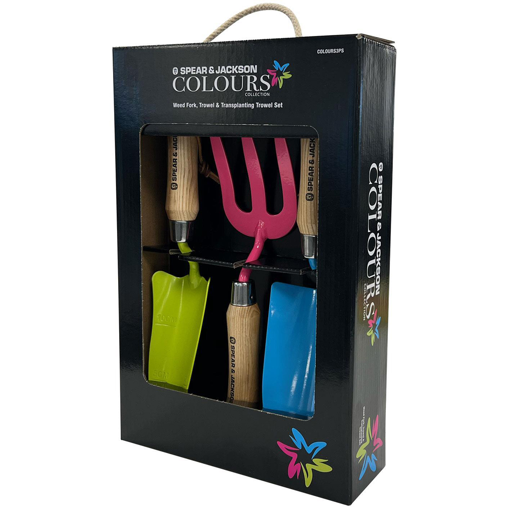 Spear & Jackson Colours 3 Piece Multicolour Head Stainless Steel Garden Hand Tools Gift Set Image 4