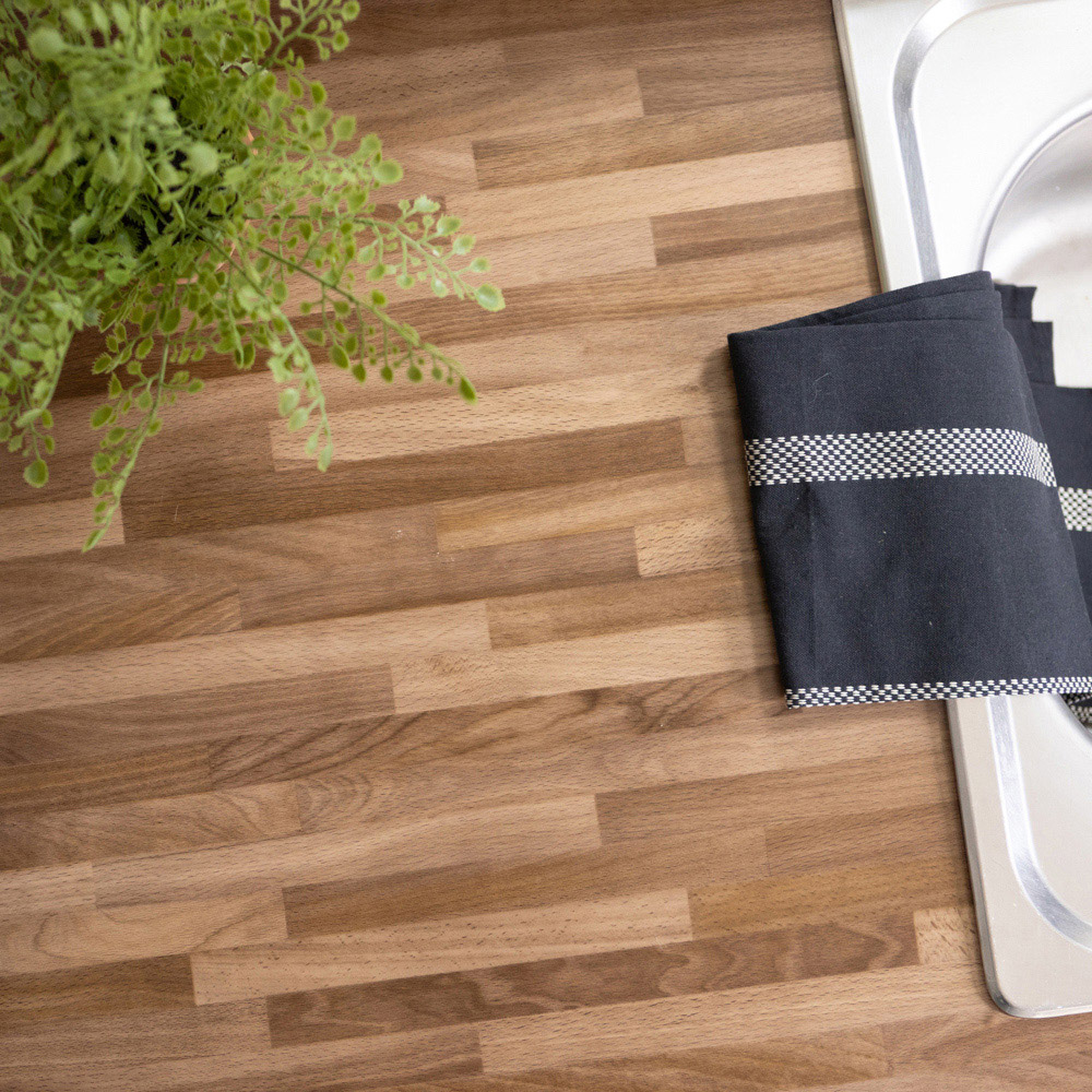 d-c-fix Walnut Block Self-Adhesive Plastic Vinyl Wrap Film 67.5cm x 15m Image 1