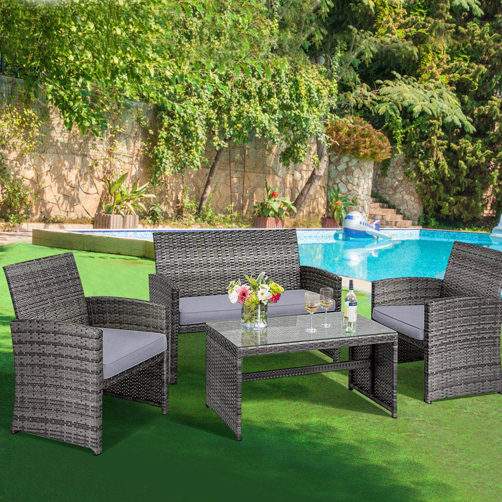 Costway 4 Piece Grey Patio Furniture Set Image 5
