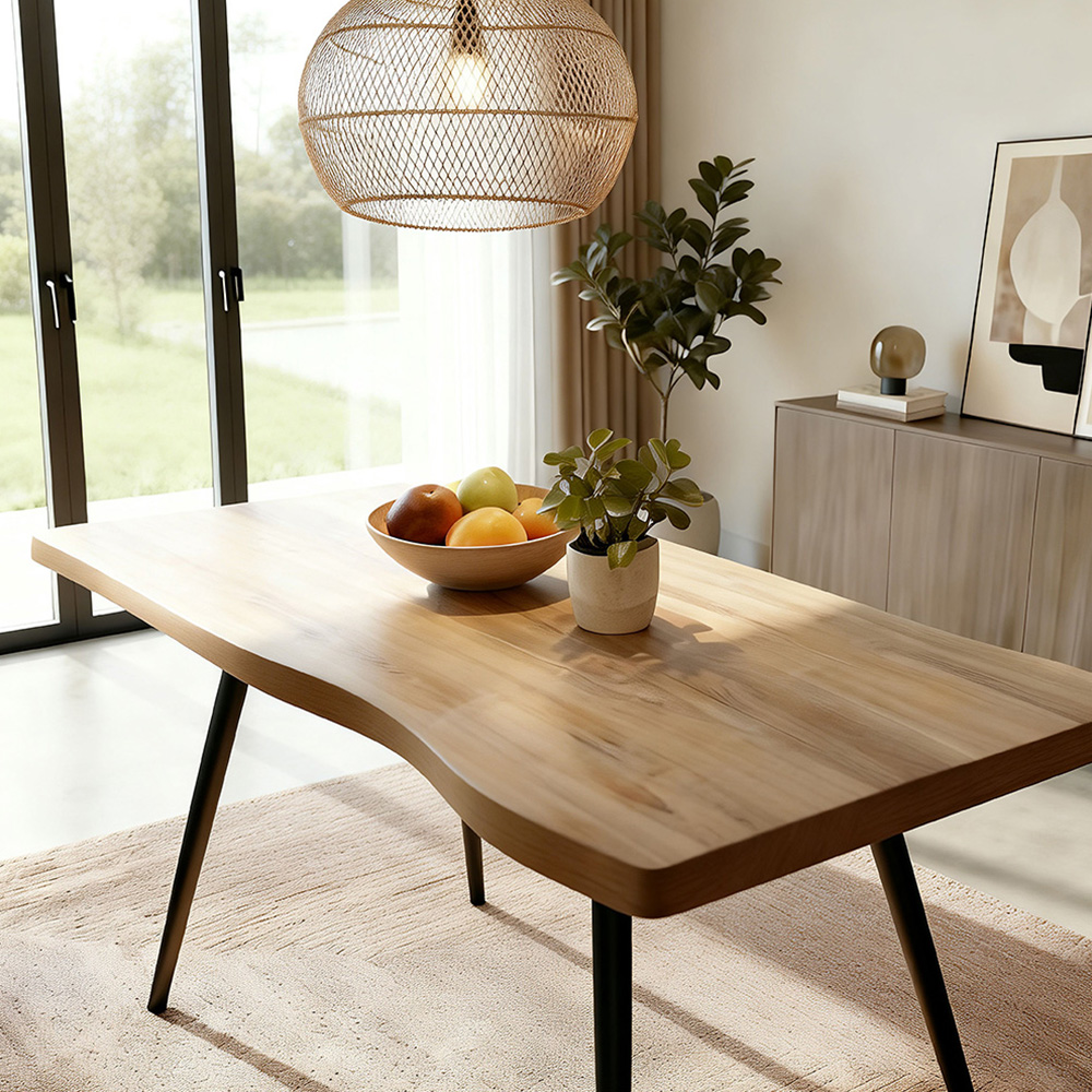 Home Source Avara 4 Seater Dining Table Oak Woodgrain Effect Image 3