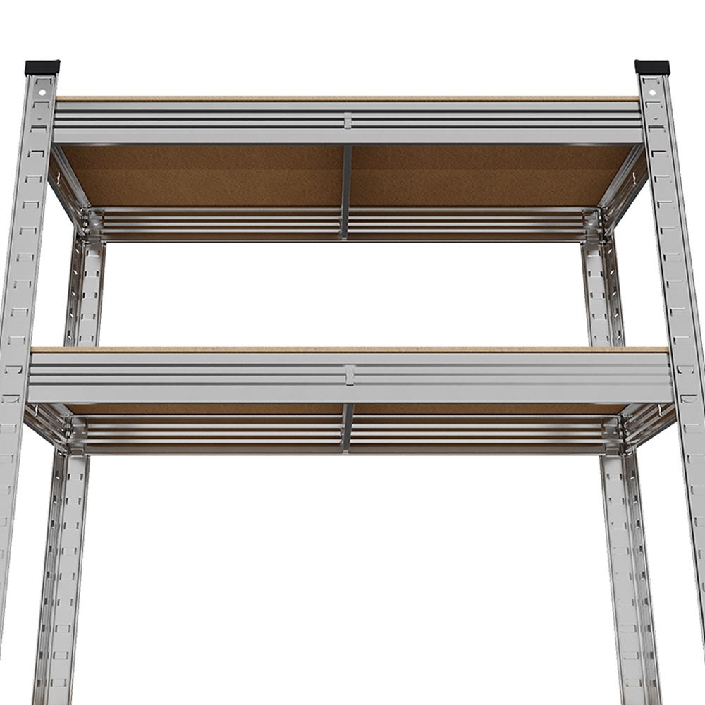 Living and Home 5 Shelf Silver Galvanised Steel Shelving Unit Image 5