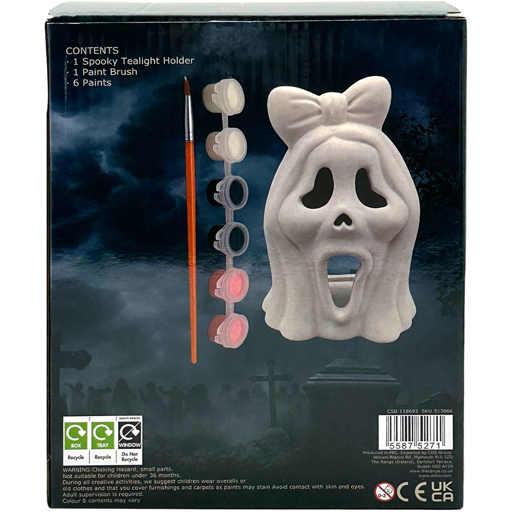 Paint Your Own Spooky Tealight Holder Kit White Image 2