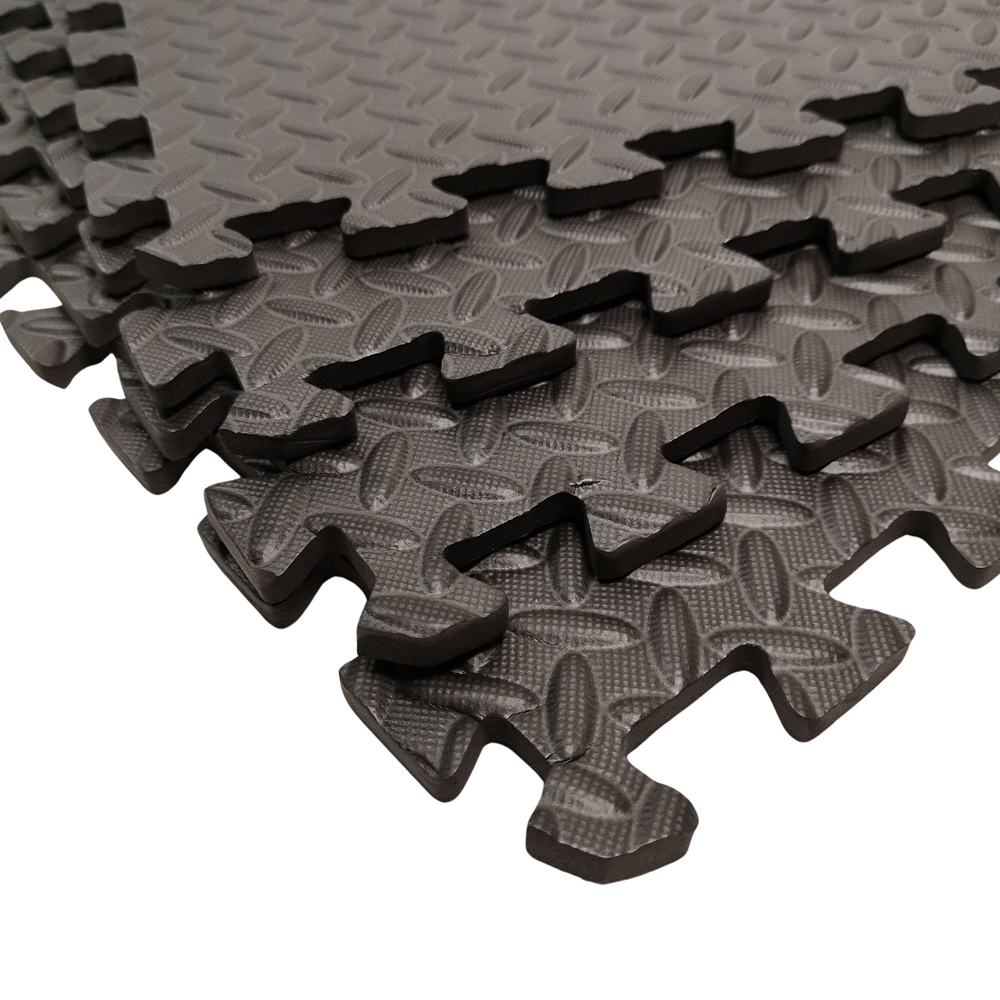 Samuel Alexander 12 Piece Black EVA Foam Protective Floor Mats 60 x 60cm Image 2