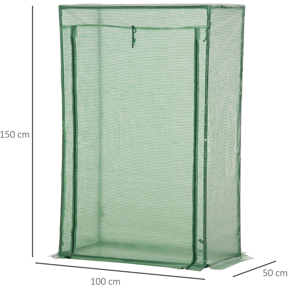 Outsunny Green Plastic 3.2 x 1.6ft Outdoor Mini Greenhouse Image 6