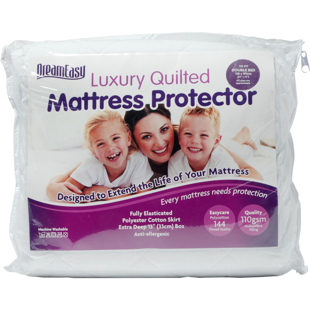 DreamEasy Small Double Quilted Mattress Protector Image 1