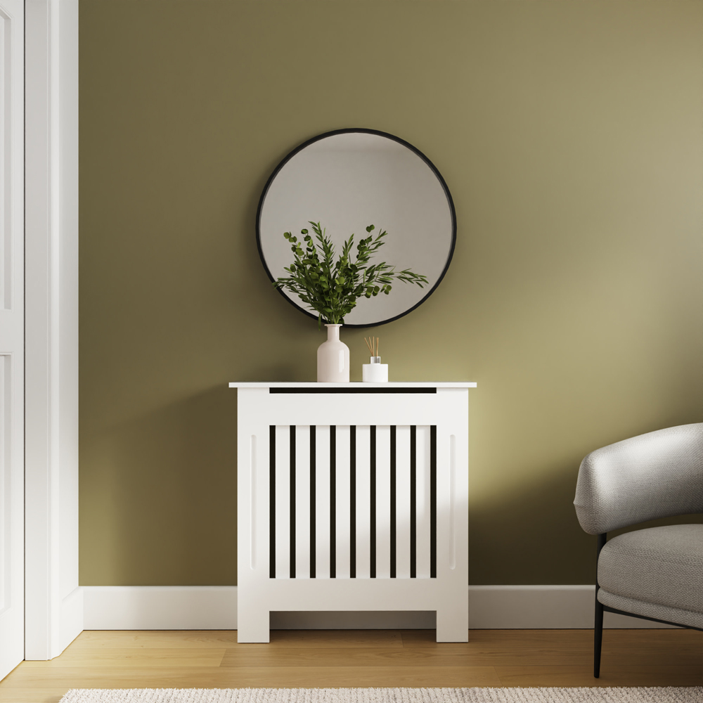 GFW Harrison White Open Slat Radiator Cover Small Image 2
