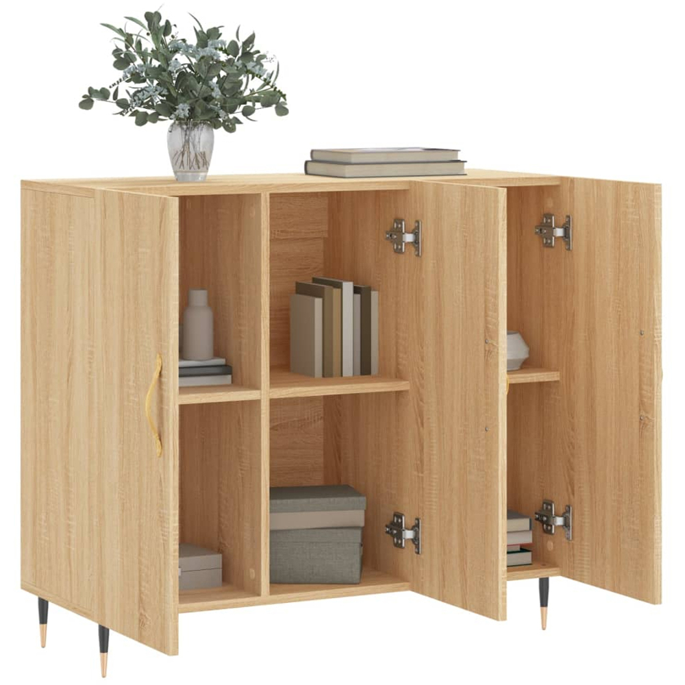 vidaXL 3 Door Sonoma Oak Sideboard Image 4