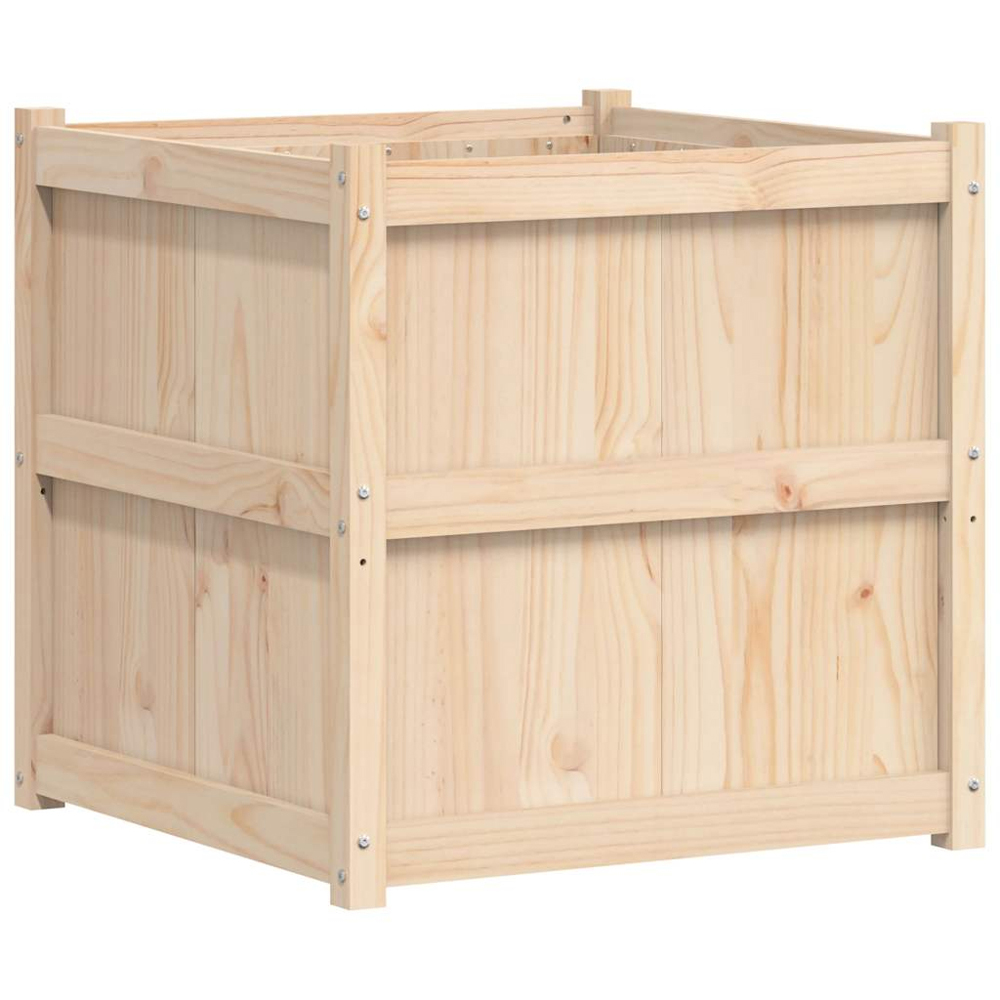 vidaXL Natural Solid Pine Wood Garden Planter 70cm Image 1