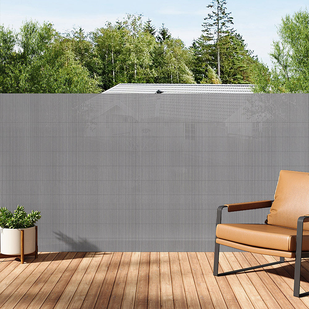 Living and Home 4.9 x 9.8ft Light Grey Waterproof UV-Resistant Privacy Fence Image 1