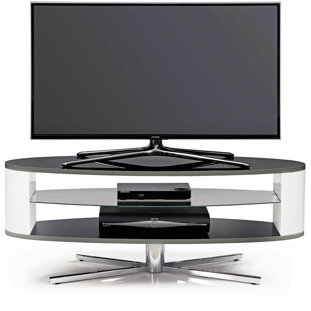 MDA Designs Orbit 2 Shelf Black and White TV Cabinet Image 6