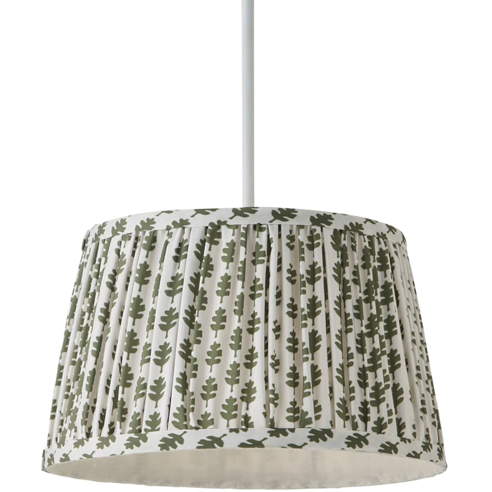 ValueLights Grange Green Floral Pleated Small Pendant Shade Image 1