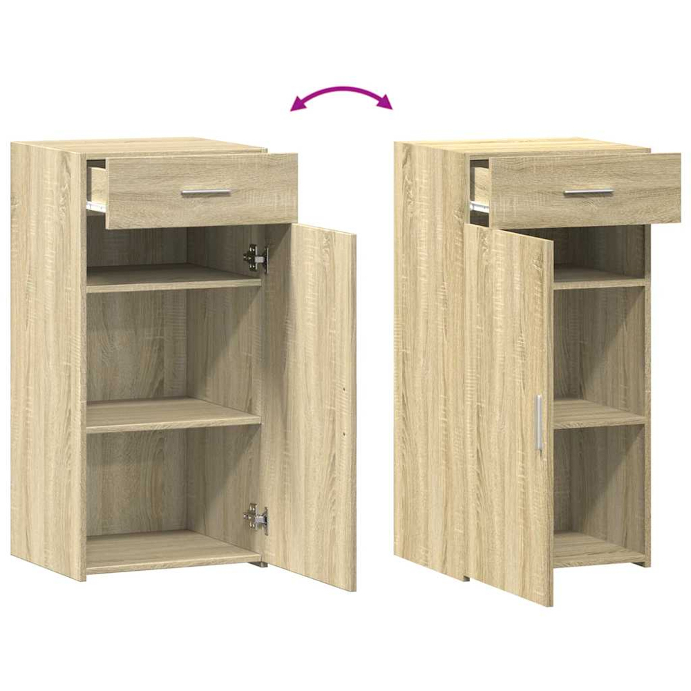 vidaXL Single Door Single Drawer Sonoma Oak Sideboard Image 7