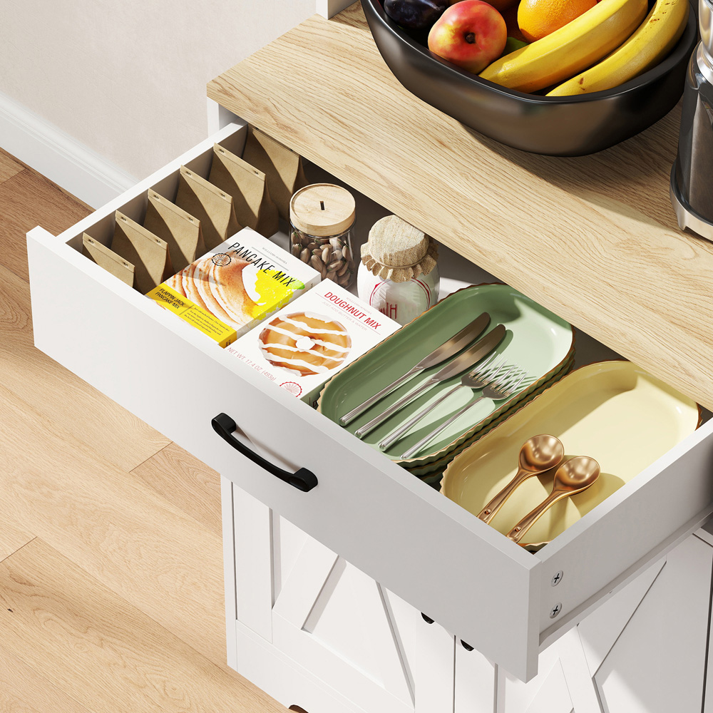 Portland 6 Door 2 Drawer Single Shelf White Tall Kitchen Cupboard Image 3