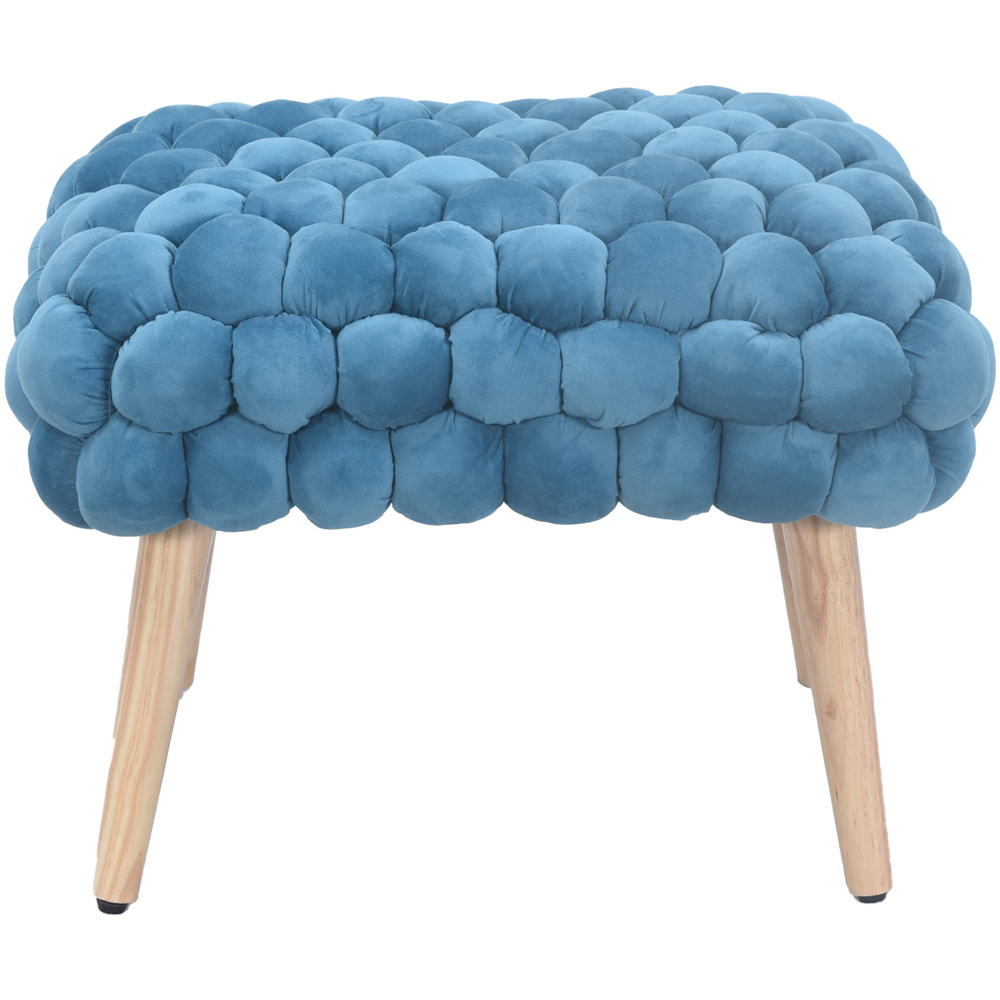 Artemis Home Cushla Blue Bubbly Velvet Small Footstool Image 3