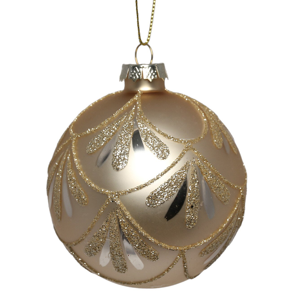 Single Grace & Glory Champagne Glitter Bauble in Assorted styles Image 4