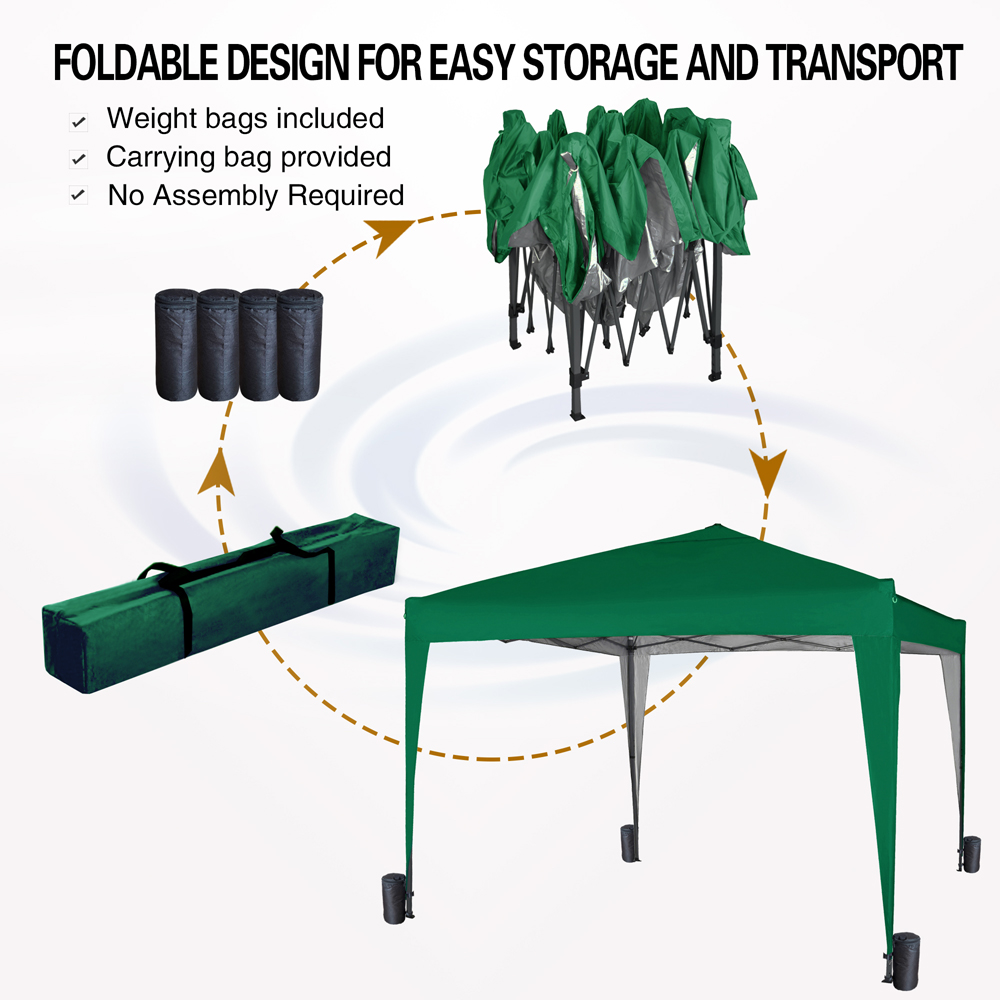 Green Pop Up Outdoor Gazebo 3 x 3m Image 5