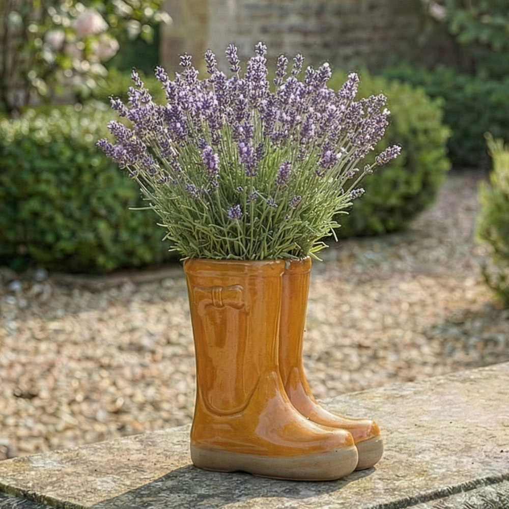 Dibor Orange Double Wellington Planter 17cm Image 2