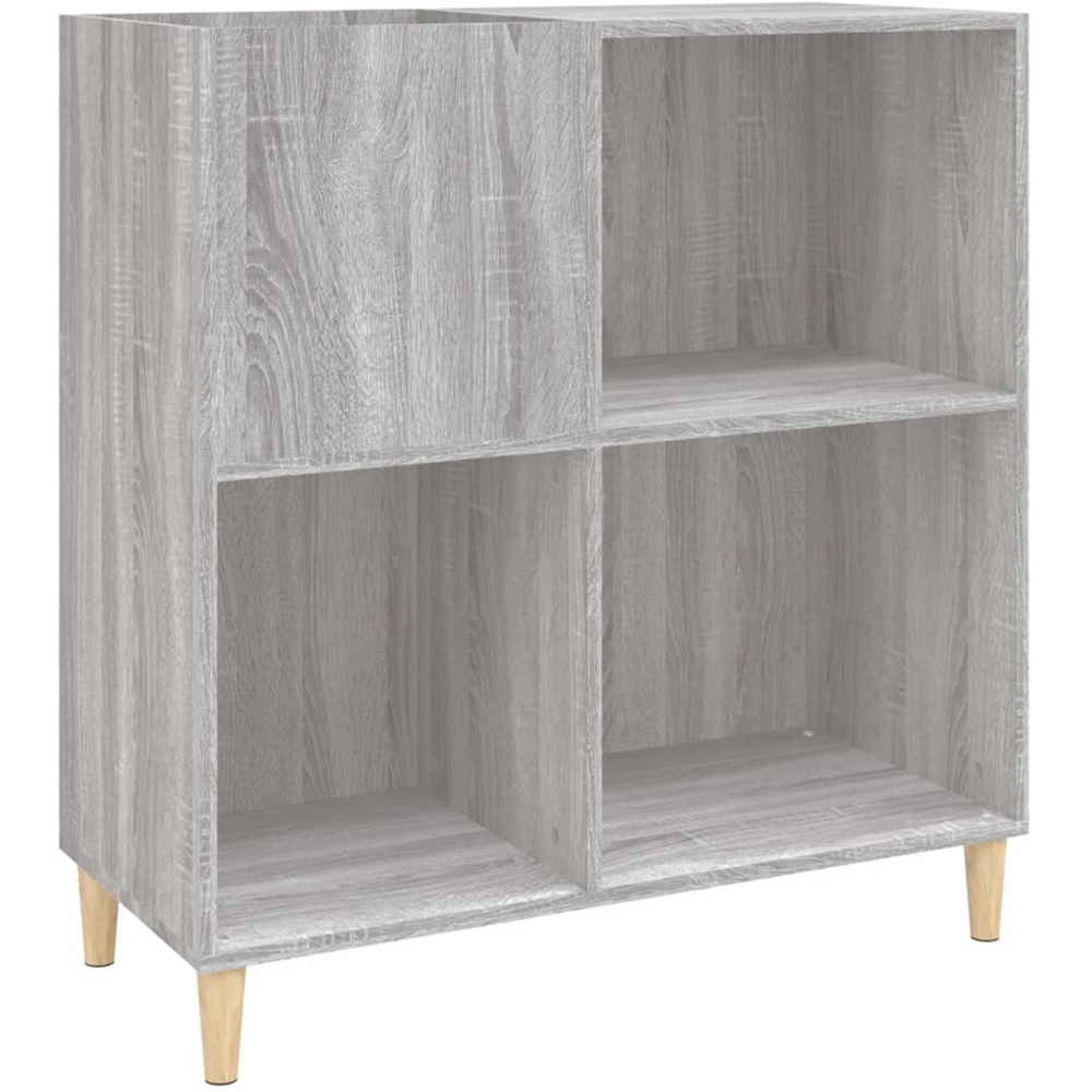 vidaXL 3 Shelf Grey Sonoma Record Cabinet Image 2