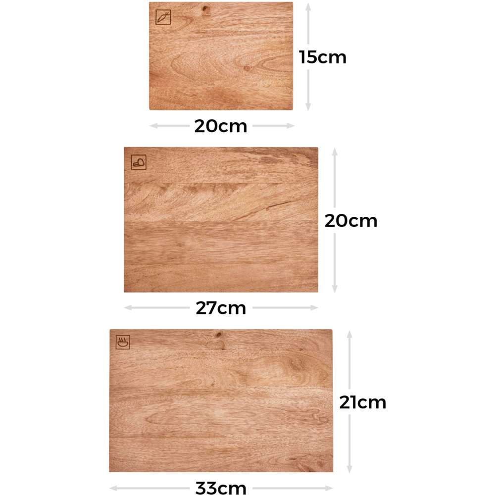 Tower 3 Piece Mango Wood Chopping Board Image 9