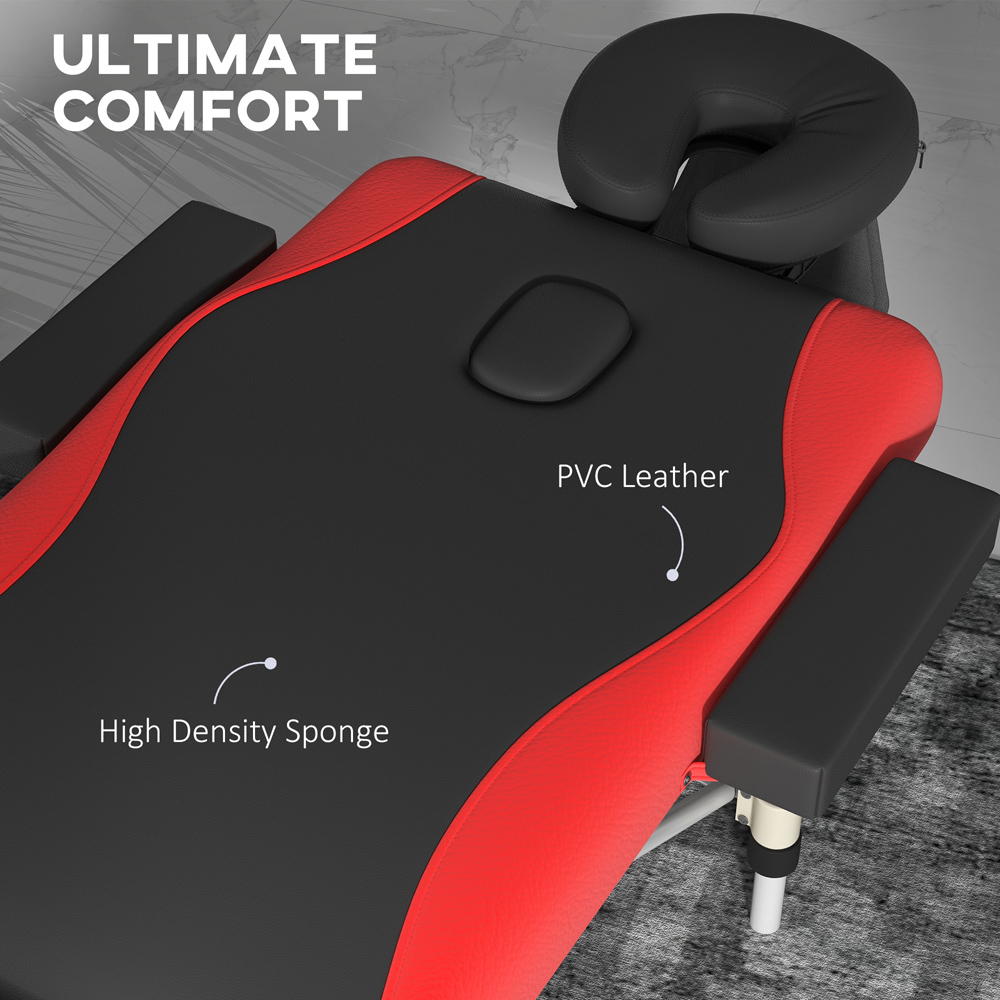 Portland Black and Red Foldable Aluminium Massage Table Image 6