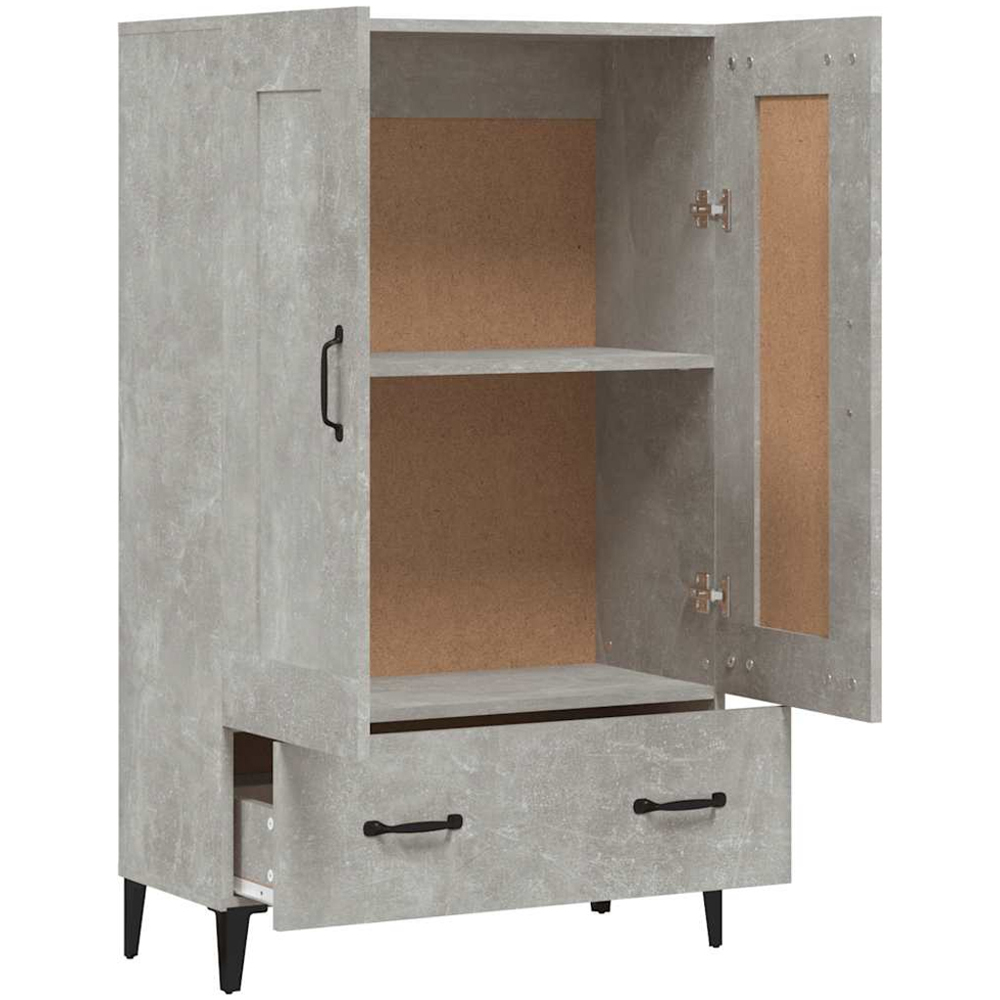 vidaXL 2 Door Single Drawer Concrete Grey Highboard Image 3