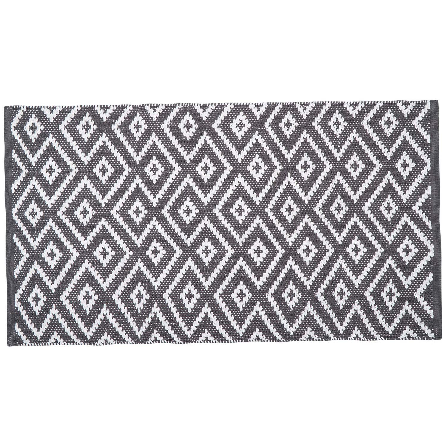 Grey Geo Diamond Runner 130 x 70cm Image 6