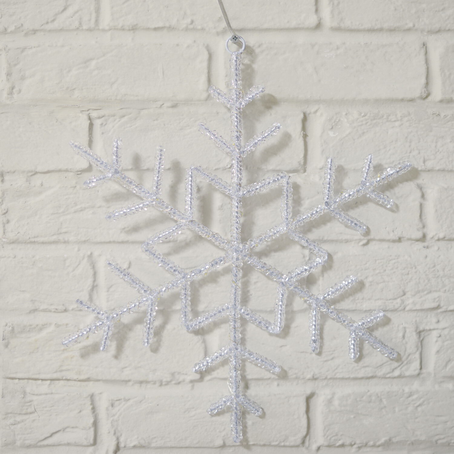 20 LED Acrylic Snowflake Outdoor Light - Silver Image 4