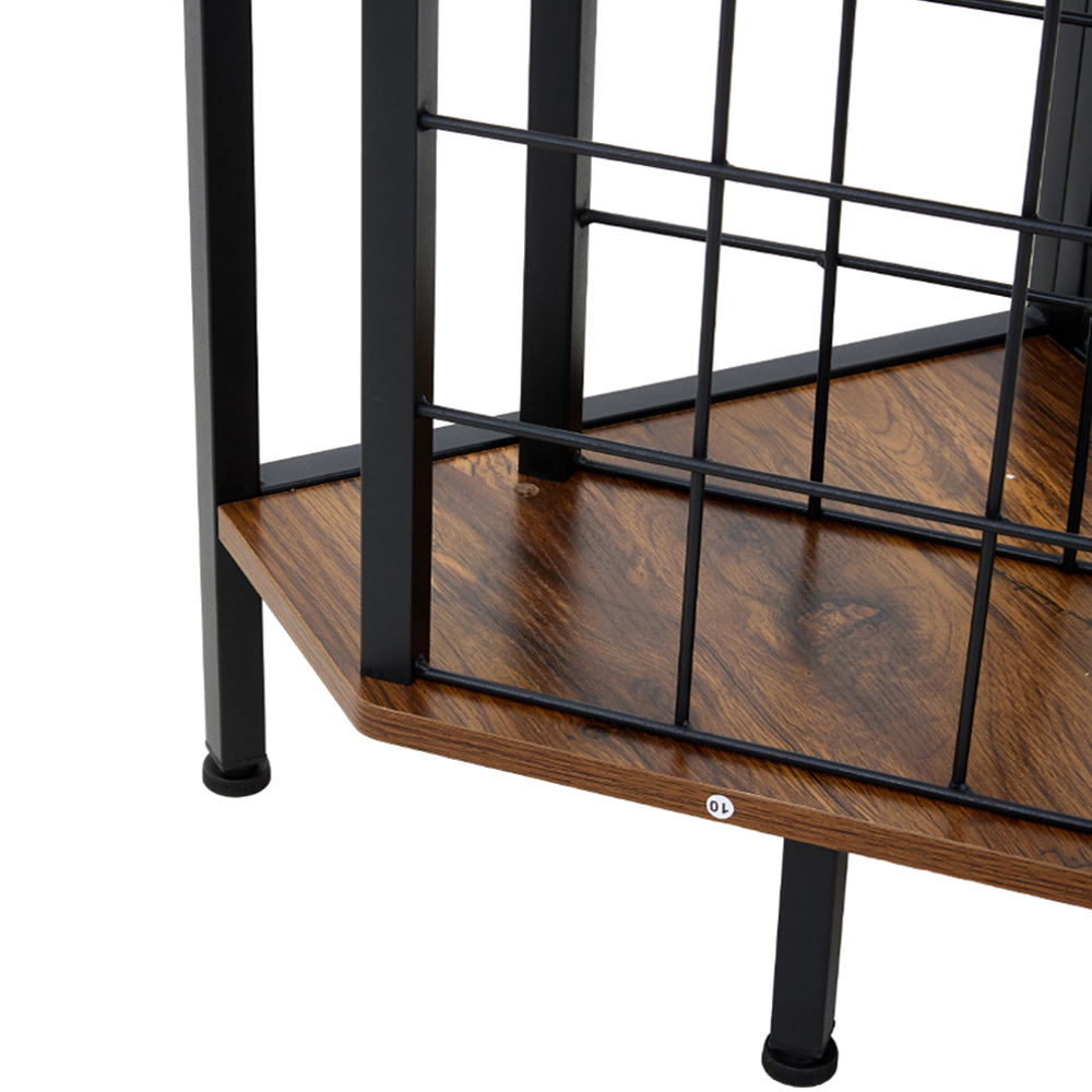 Living and Home 4 Shelf Black Vintage Wine Rack with Glass Holder and Bottle Storage Image 4