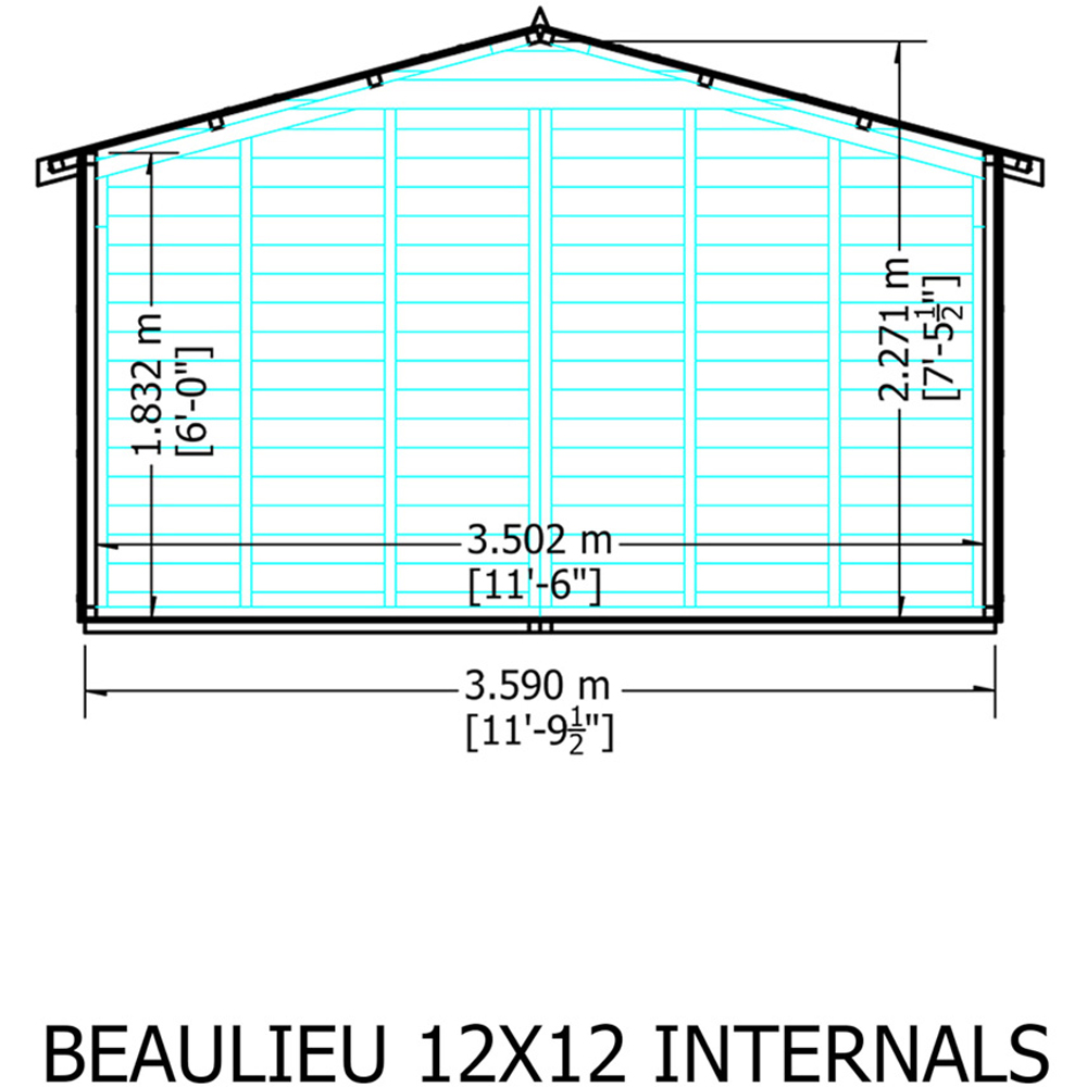 Shire Beaulieu 12 x 12ft Double Door Shiplap Apex Summerhouse Image 5