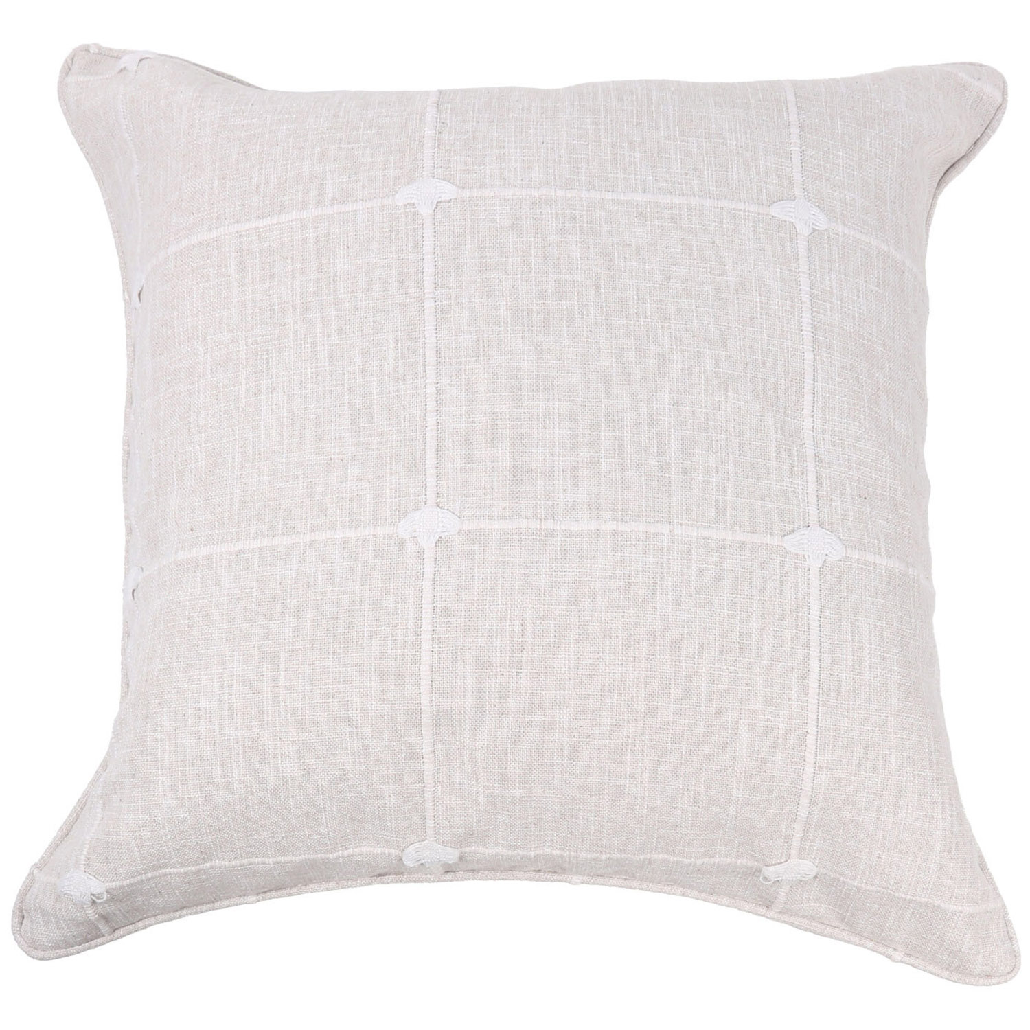 Divante Salcombe Natural Linen Check Cushion Image