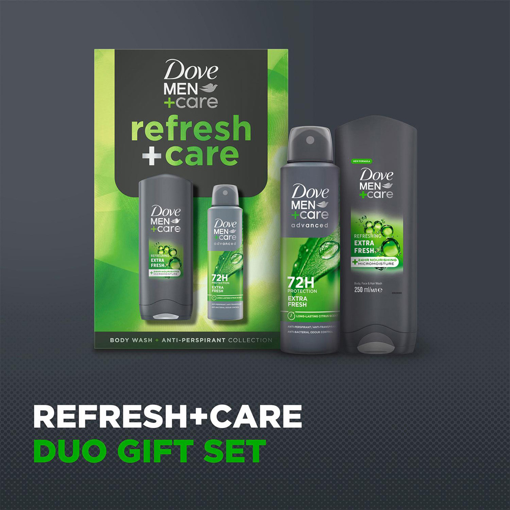 Dove Men+Care Refresh and Care Citrus and Cedarwood Scent Bodywash and Bodyspray Gift Set 4 Pack Image 8