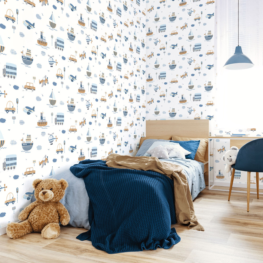 Galerie Tiny Tots 2 Blue and White Wallpaper Image 2