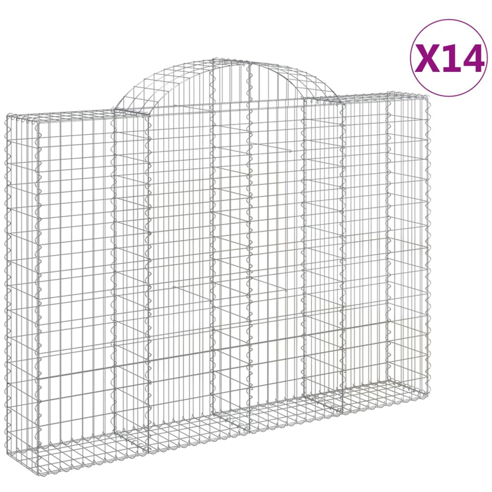vidaXL Silver Galvanised Iron Arched Gabion Basket 200 x 30 x 140/160cm 14 Pack Image 4