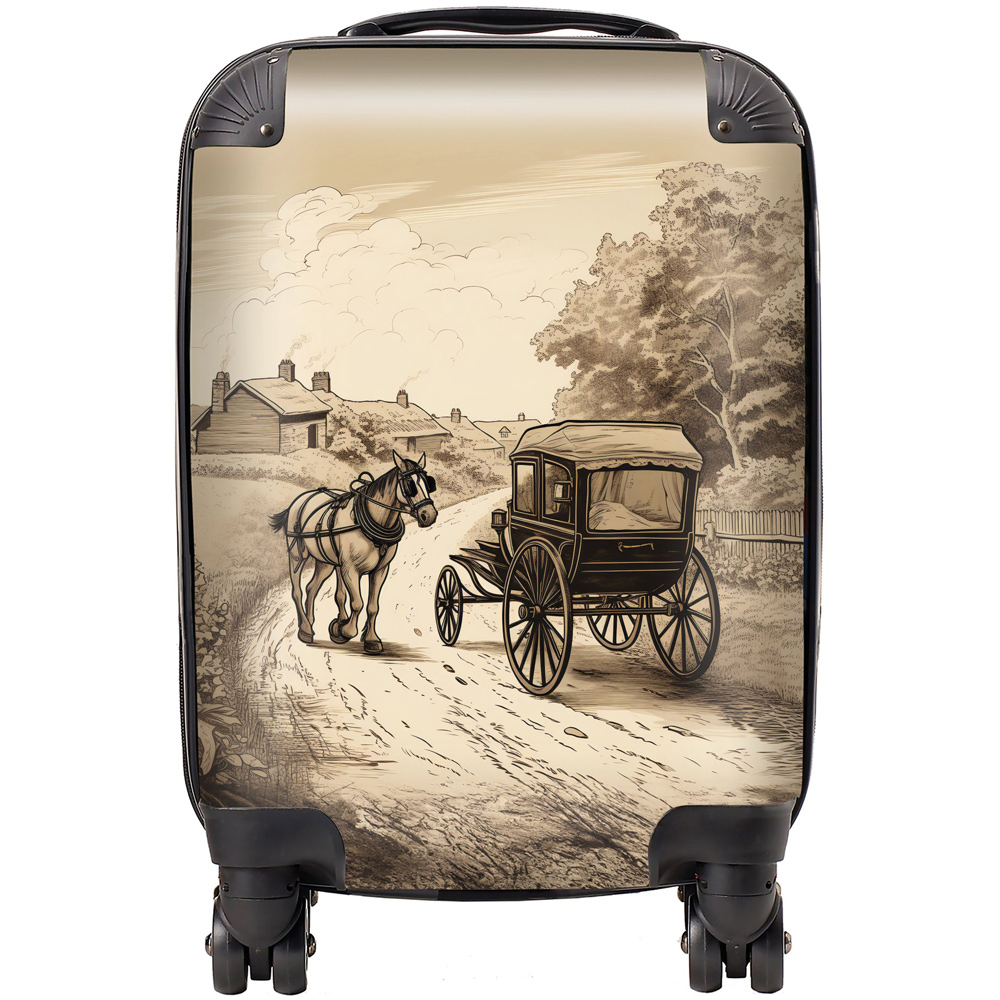 Warren Reed Designer Mini Cabin Horse and Cart Suitcase Image 1