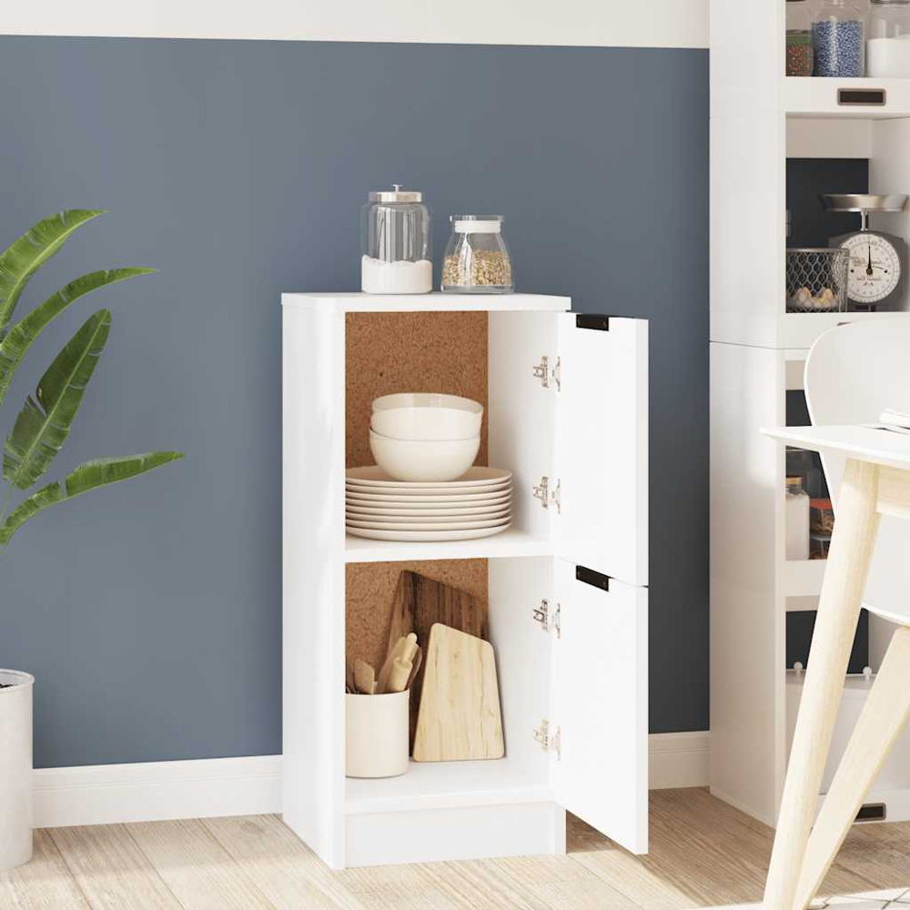 vidaXL 2 Drawer White Slim Sideboard Image 7