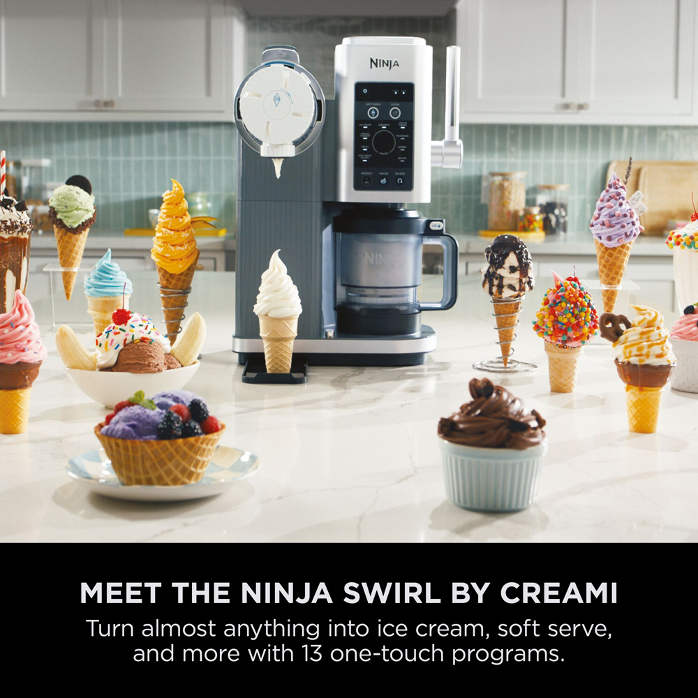 Ninja Swirl by CREAMi NC701UK 13-in-1 Silver and Black Soft Serve and Ice Cream Maker Image 4