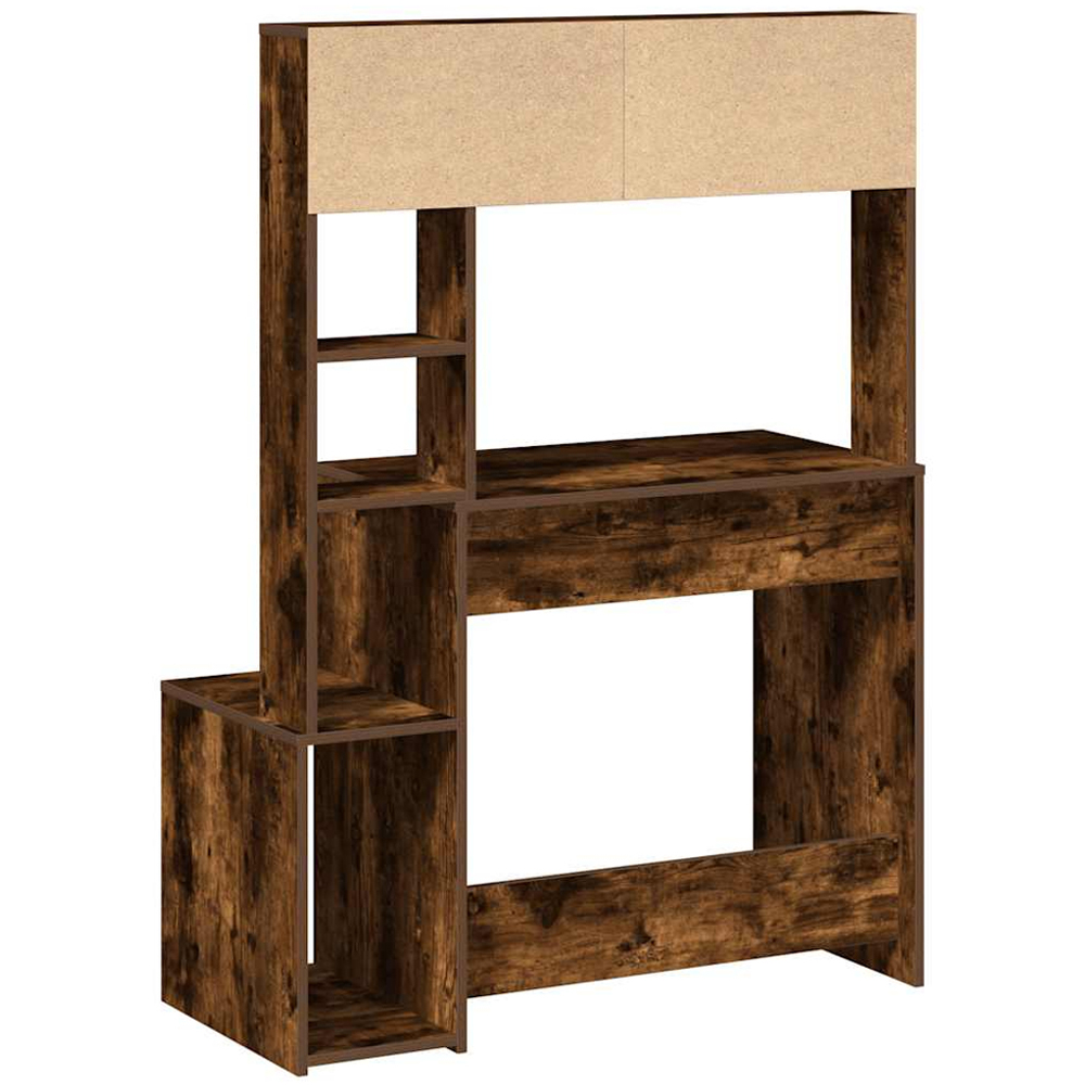 vidaXL 6 Shelf Study Desk Smoked Oak Image 5