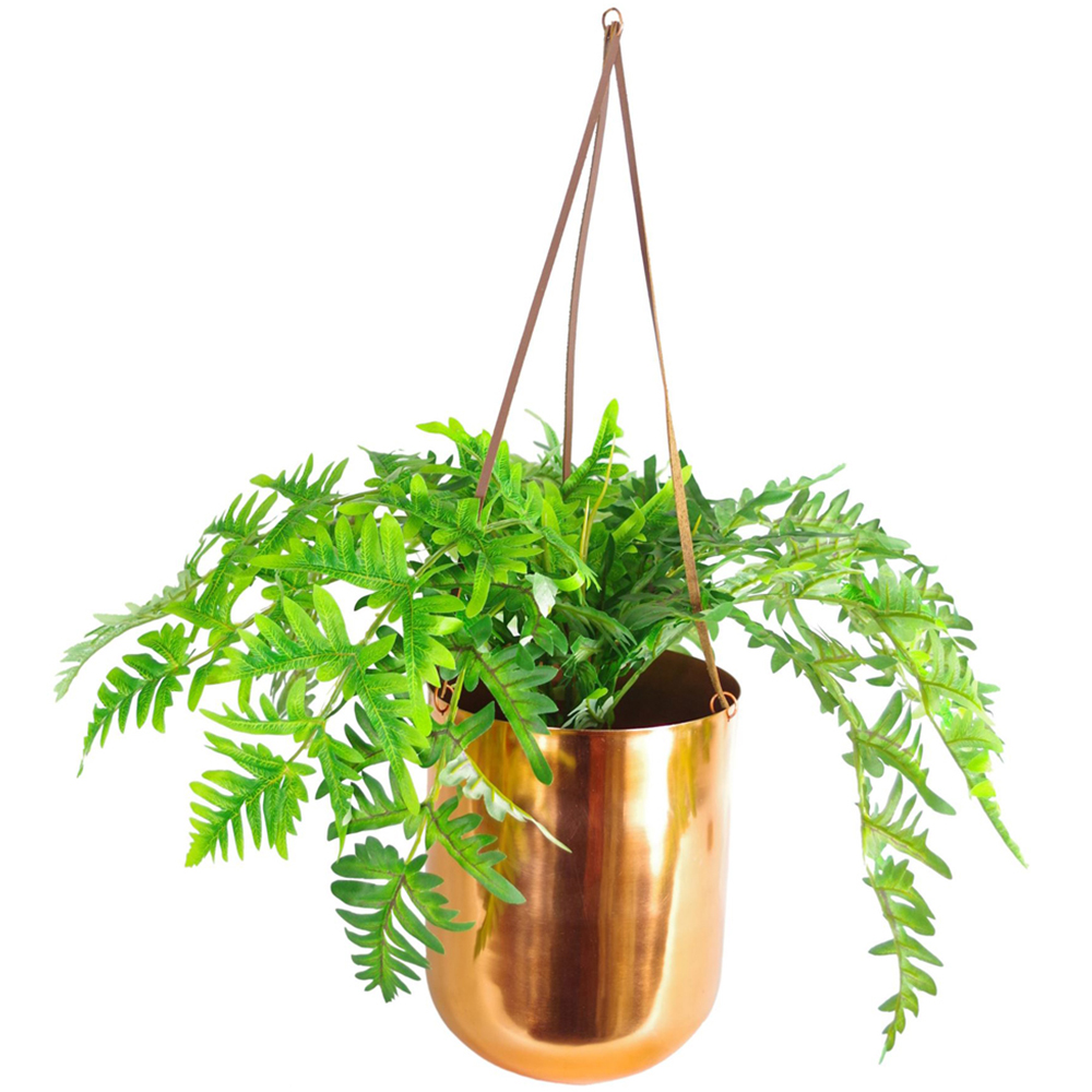 Leaf Copper Hanging Planter 18 x 22cm Image 2