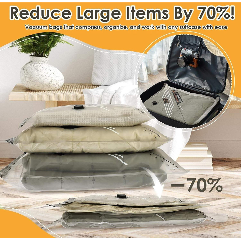 ATEK Travel Vacuum Storage Bag with Rechargeable Pump 15 Pack Image 4